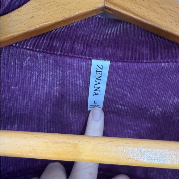 Zenana Outfitters Purple Jean Jacket Oversized Corduroy - Picture 3 of 3